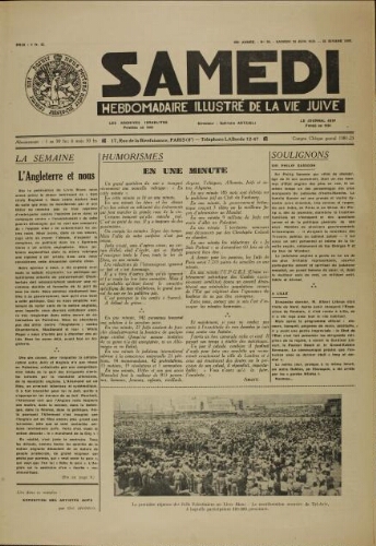 Samedi N°20 ( 10 juin 1939 )